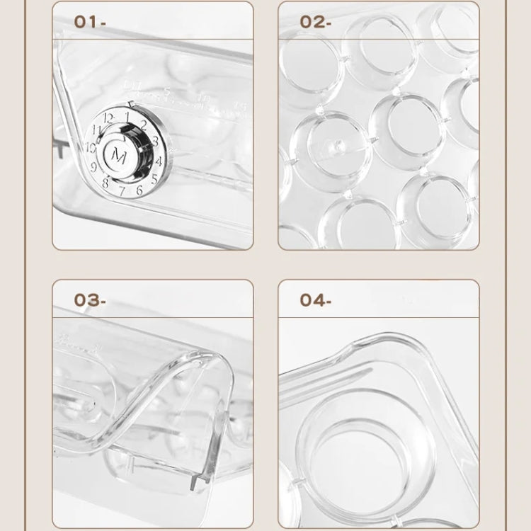 Middle Layer Double Layer 24 Grid Egg Storage Box PET Transparent Multi-Specification Egg Box by bashfashion