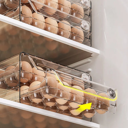 Middle Layer Double Layer 24 Grid Egg Storage Box PET Transparent Multi-Specification Egg Box by bashfashion