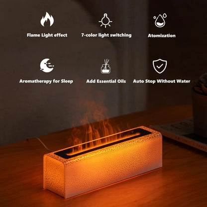 Lava Flame Aromatherapy Machine Air Atomizing Humidifier With Colorful Light, Model: DQ711 Pro White by bashfashion