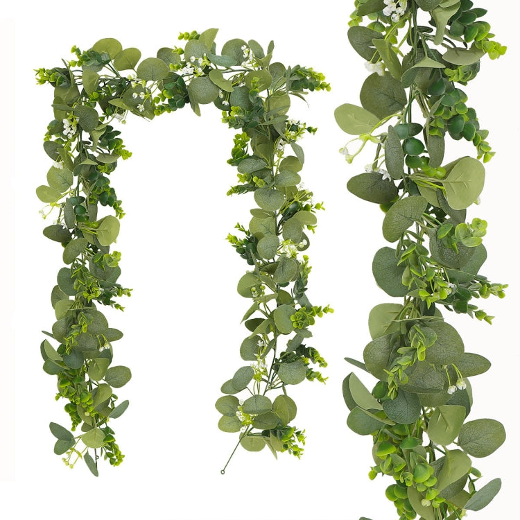 180cm Simulation Greenery Eucalyptus Ivy Leaf Rattan Hanging Fake Flower Decoration Rattan, Style: 60 Head A Model by bashfashion