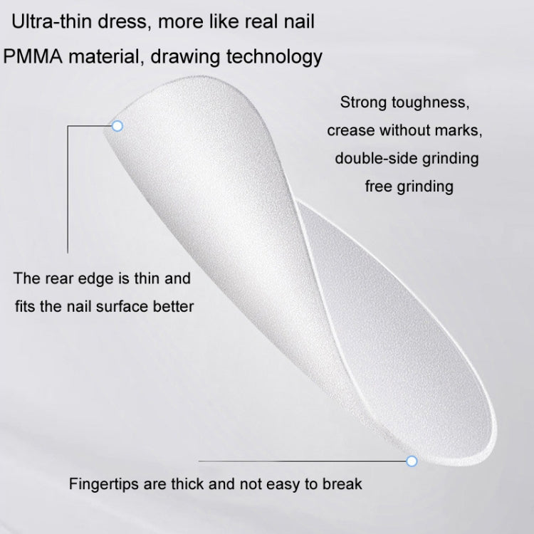 10pairs Of 100pcs/Box Frosted False Nails Artificial Tip, Shape: Long Ladder S by bashfashion