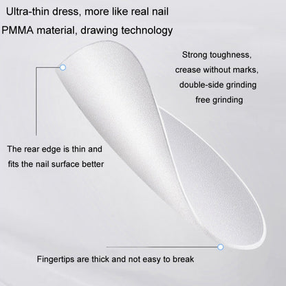 10pairs Of 100pcs/Box Frosted False Nails Artificial Tip, Shape: Long Ladder S by bashfashion