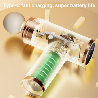 LCD Variable Frequency Silent Fascia Gun High Frequency Vibration Muscle Relaxation Massager(White) by bashfashion