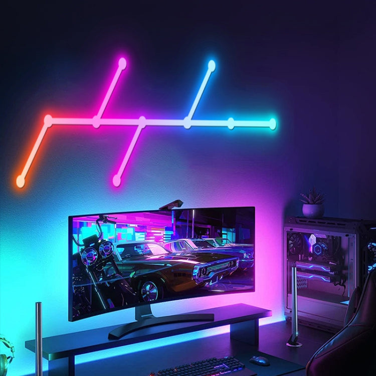 JSK-P22 5V Bluetooth RGB Stitching Light E-Sports Atmosphere Decorative Lamp, Style: 9 Sections+USB To DC Line(White) by bashfashion