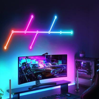 JSK-P22 5V Bluetooth RGB Stitching Light E-Sports Atmosphere Decorative Lamp, Style: 9 Sections+USB To DC Line(White) by bashfashion