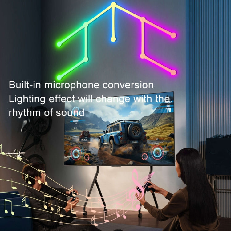 JSK-P22 5V Bluetooth RGB Stitching Light E-Sports Atmosphere Decorative Lamp, Style: 9 Sections+USB To DC Line(White) by bashfashion