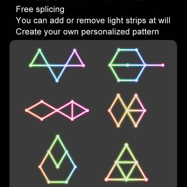 JSK-P22 5V Bluetooth RGB Stitching Light E-Sports Atmosphere Decorative Lamp, Style: 9 Sections+USB To DC Line(White) by bashfashion