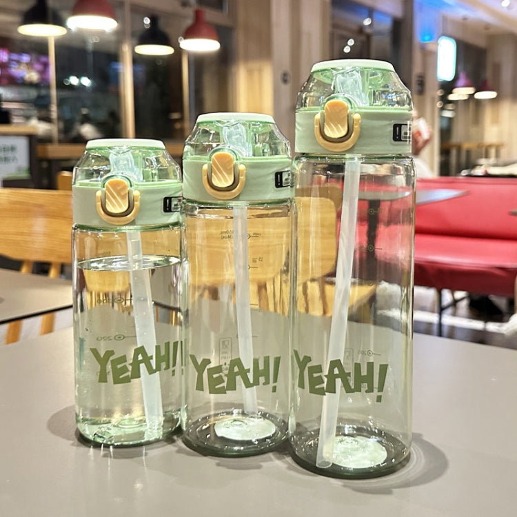 Student Portable Bouncing Straw Large Capacity Drop Resistant Plastic Cups, Style: 800ml White by bashfashion