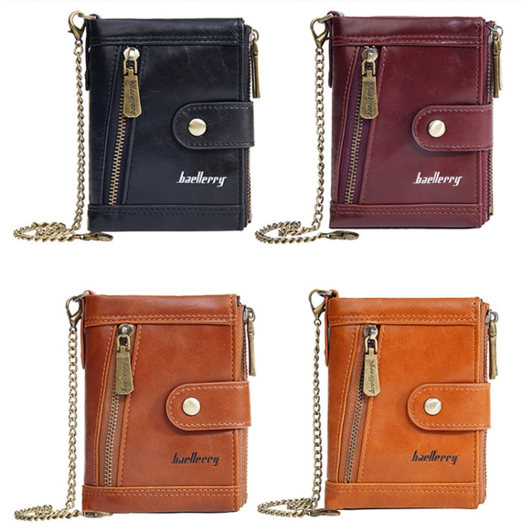 Baellerry D3261 Retro Multi-card Slot Double-zipper Short Wallet Coin Purse(Dark Brown) by Baellerry