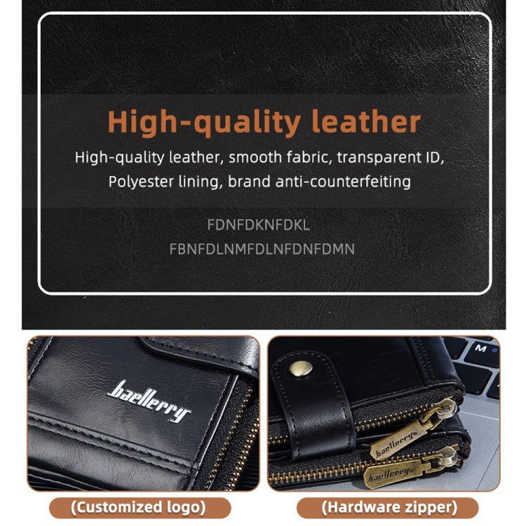 Baellerry D3261 Retro Multi-card Slot Double-zipper Short Wallet Coin Purse(Dark Brown) by Baellerry