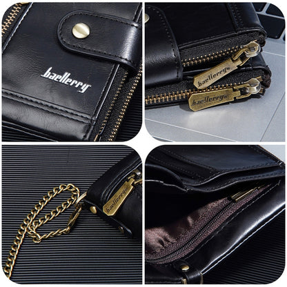 Baellerry D3261 Retro Multi-card Slot Double-zipper Short Wallet Coin Purse(Dark Brown) by Baellerry