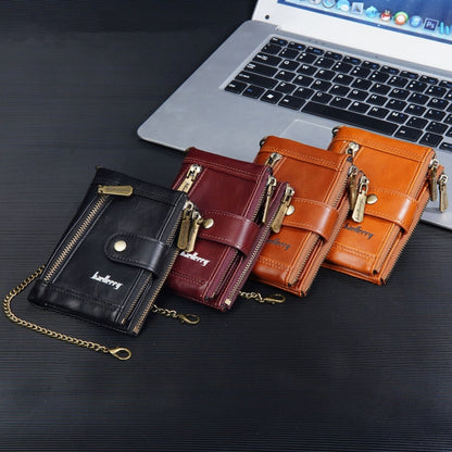 Baellerry D3261 Retro Multi-card Slot Double-zipper Short Wallet Coin Purse(Dark Brown) by Baellerry