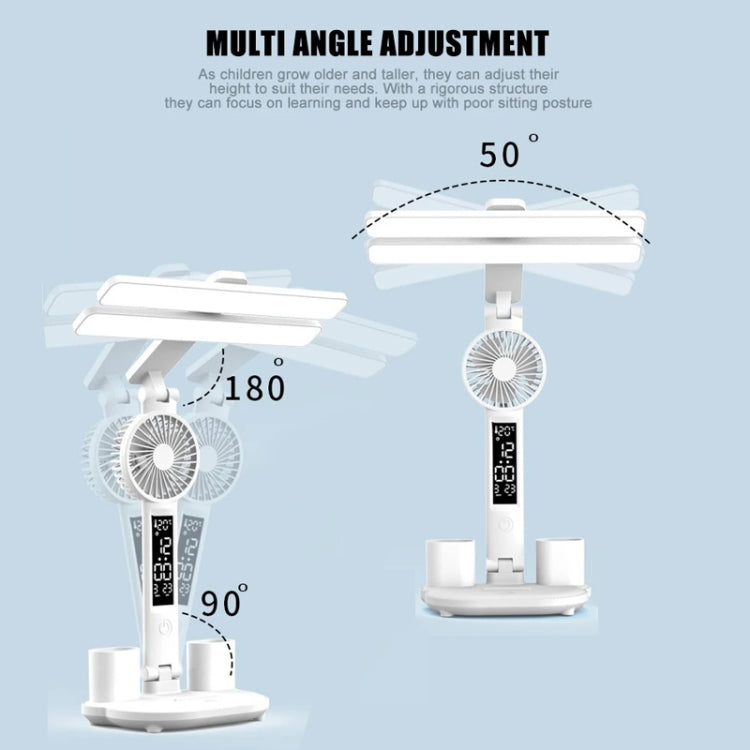 Double Head Horizontal Desk Lamp 3 Light Color Reading Lamp, Spec: Charging Clock Model by bashfashion