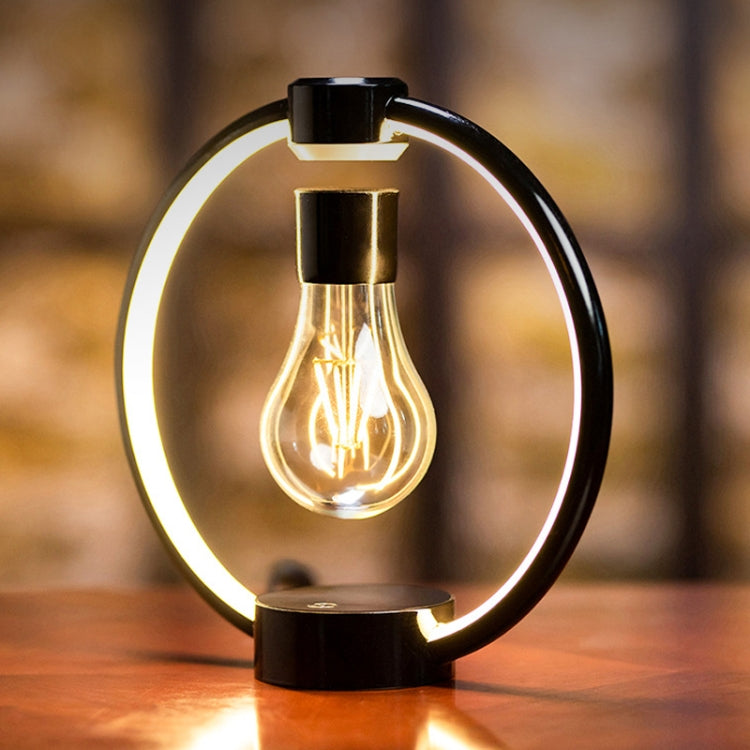 Magnetic Levitation Light Bulb Table Lamp Desktop Ambient Luminous Night Light, Specification: UK Plug(Dark Color) by bashfashion