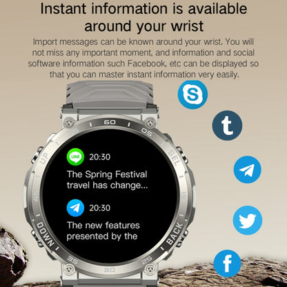 Bluetooth Talk Outdoor Pedometer Exercise Heart Rate Sleep Monitoring Smart Watch(Silver) by bashfashion