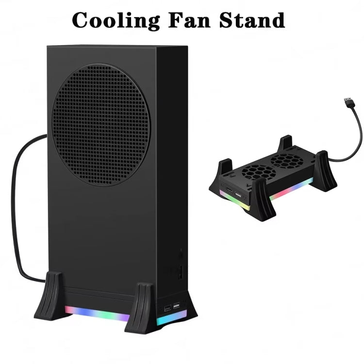 For XBOX Series S Console Base Cooling Fan Built-in LED Light Strip(White) by bashfashion