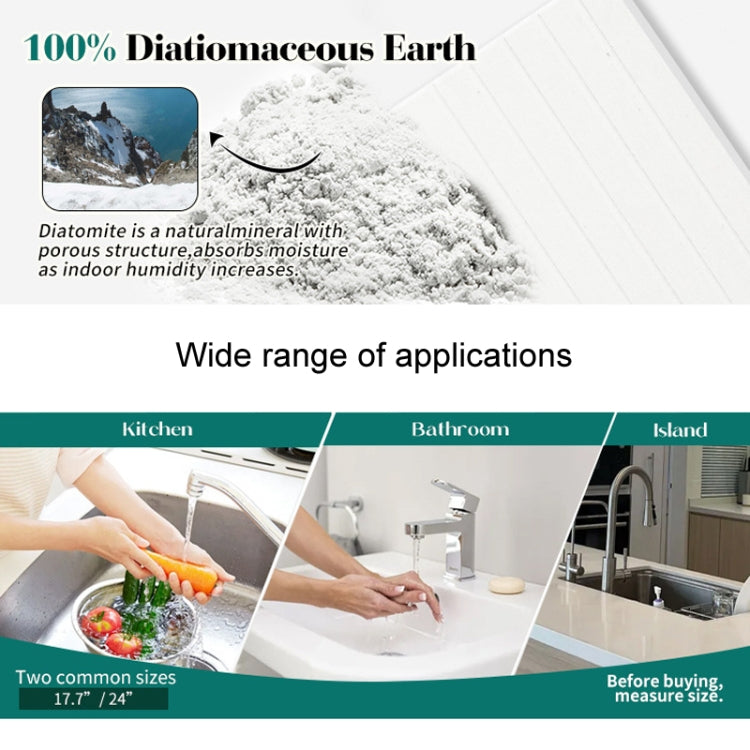 Faucet Sink Drying Mat Diatomaceous Earth Stone Splashproof Absorbent Sink Drainage Mat, Color: K04 White(40x10cm) by bashfashion