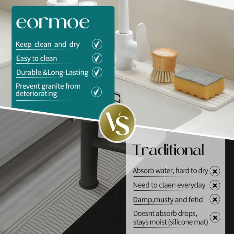 Faucet Sink Drying Mat Diatomaceous Earth Stone Splashproof Absorbent Sink Drainage Mat, Color: K04 Dark Gray(60x10cm) by bashfashion