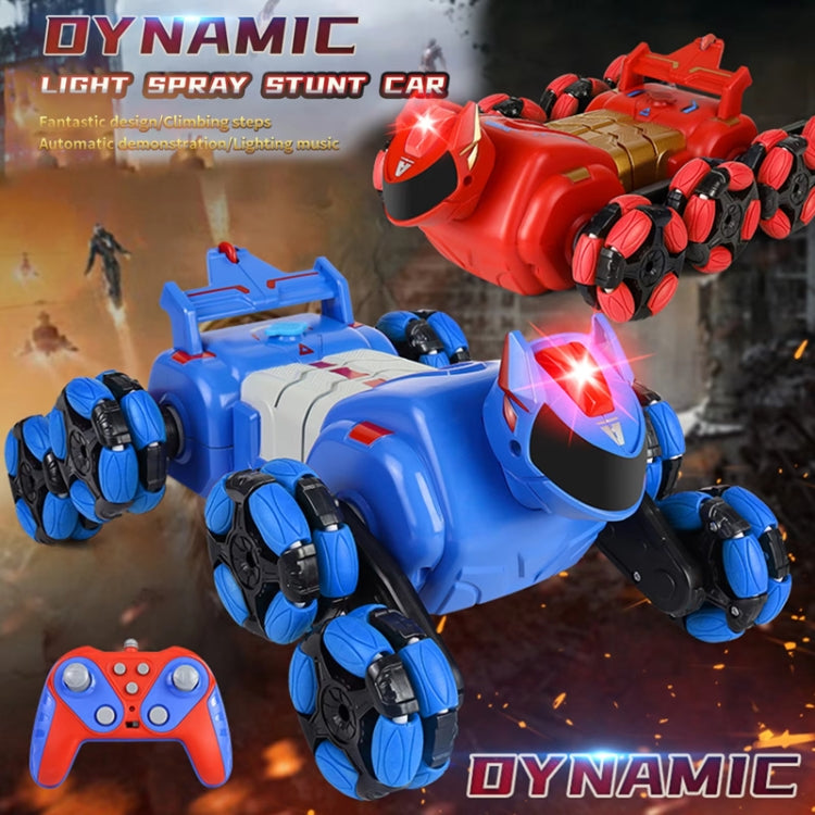 2.4G Kids Remote Control Toy Car Stunt Robot Dog Gesture Sensor Lights Music Spray Climbing Car, Color: Red Dual RC by bashfashion
