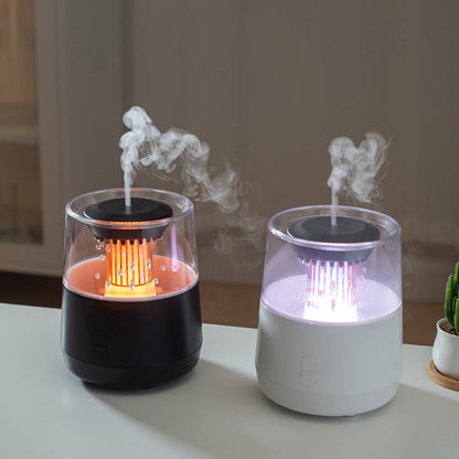 Raindrop Candlelight Aromatherapy Diffuser Air Humidifier with Colorful Lights US Plug Black by bashfashion