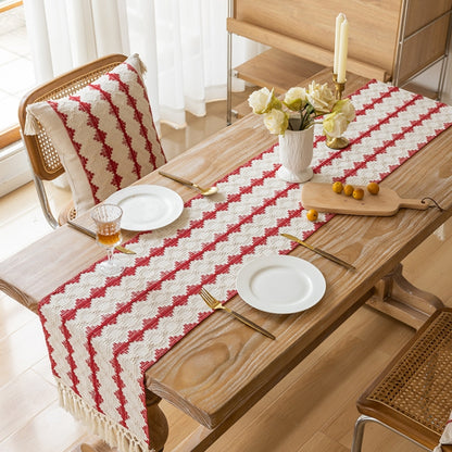 33x183cm Christmas Towel Embroidery Table Flag Simple Tablecloths(Christmas Tree Wave) by bashfashion