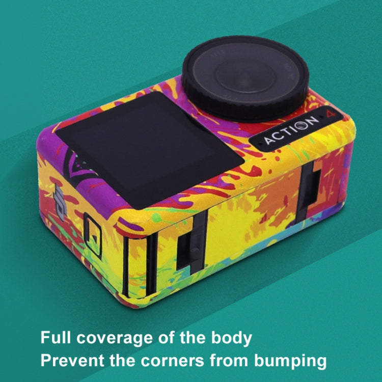 For DJI Action 4 Motion Camera Stickers All Inclusive Photo Frame Color Changing Stickers Accessories, Style: AC4-12 Circuit Blue by bashfashion