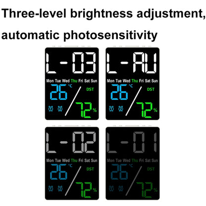 Multifunctional Temperature / Humidity Display Electronic Alarm Clock, Color: Three-color White by bashfashion