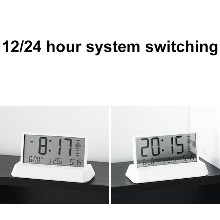 Multifunctional Temperature / Date Display Electronic Alarm Clock(White Transparent) by bashfashion