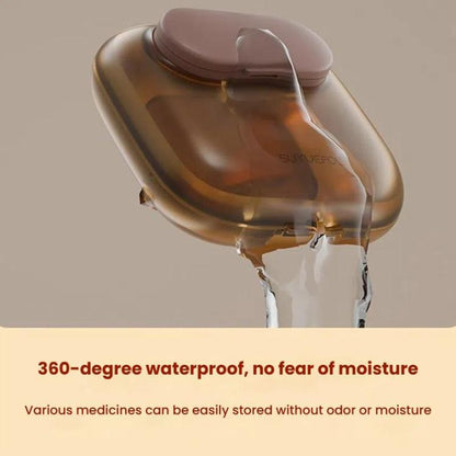 Portable Pill Box Dispenser Sealed Large Capacity Seven Days a Week Medication Organizer, Color: 6 Grids Gray by bashfashion