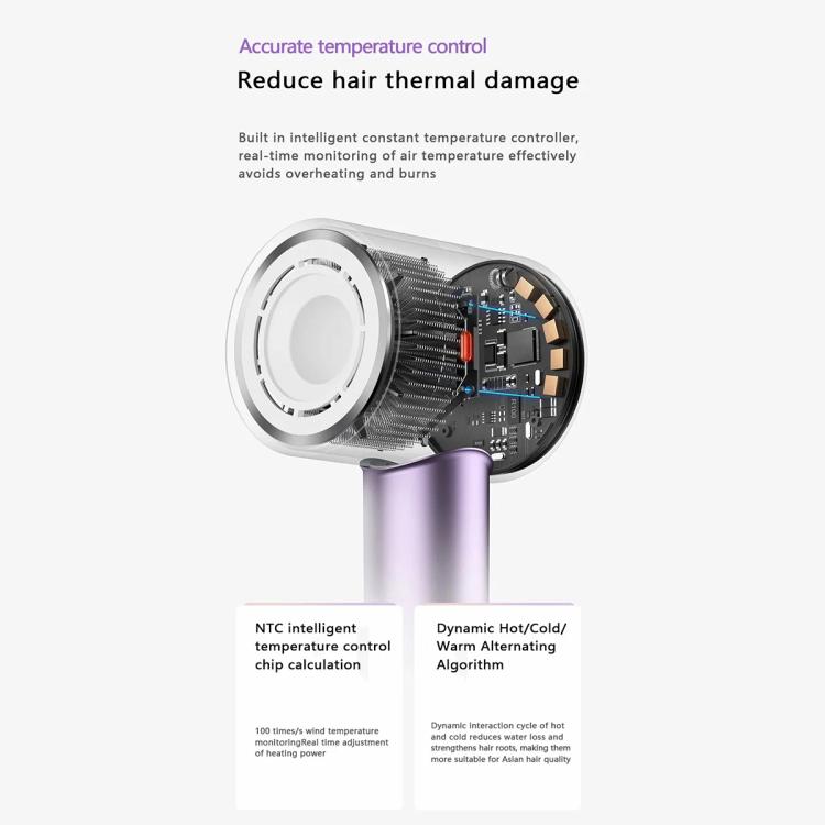 D3 110000 High Speed Smart Constant Temperature Negative Ion Hair Dryer, Color: US Plug Purple by bashfashion