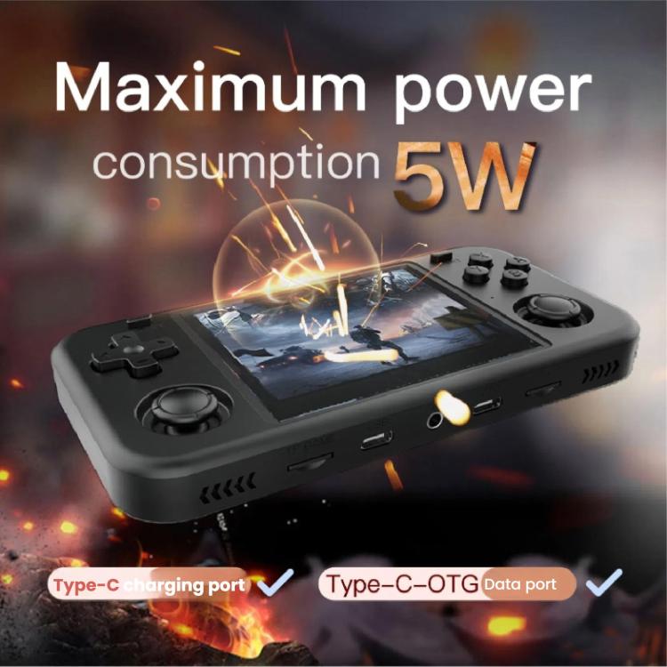 O30S 3.5-inch IPS Screen Open Source Handheld Game Console Linux System, Memory: 64G(Black) by bashfashion