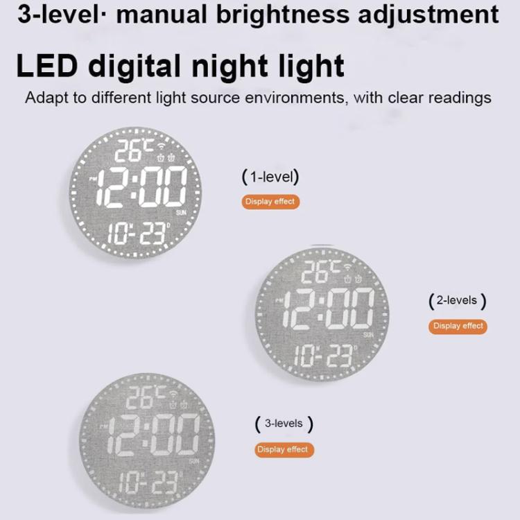 Wifi App Control LED Digital Wall Clock With RGB Light Multi-Functional Alarm Clock(Black Shell Black Surface) by bashfashion