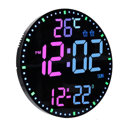 11.6-Inch RGB Wall Clock With Remote Control Multi-Functional Alarm Clock Black+Black by bashfashion
