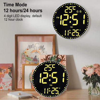 11.6-Inch RGB Wall Clock With Remote Control Multi-Functional Alarm Clock Black+Black by bashfashion