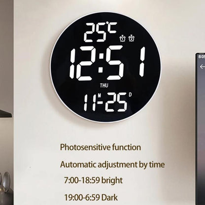 11.6-Inch White Light Wall Clock With Remote Control Multi-Functional Alarm Clock White+Cloth by bashfashion