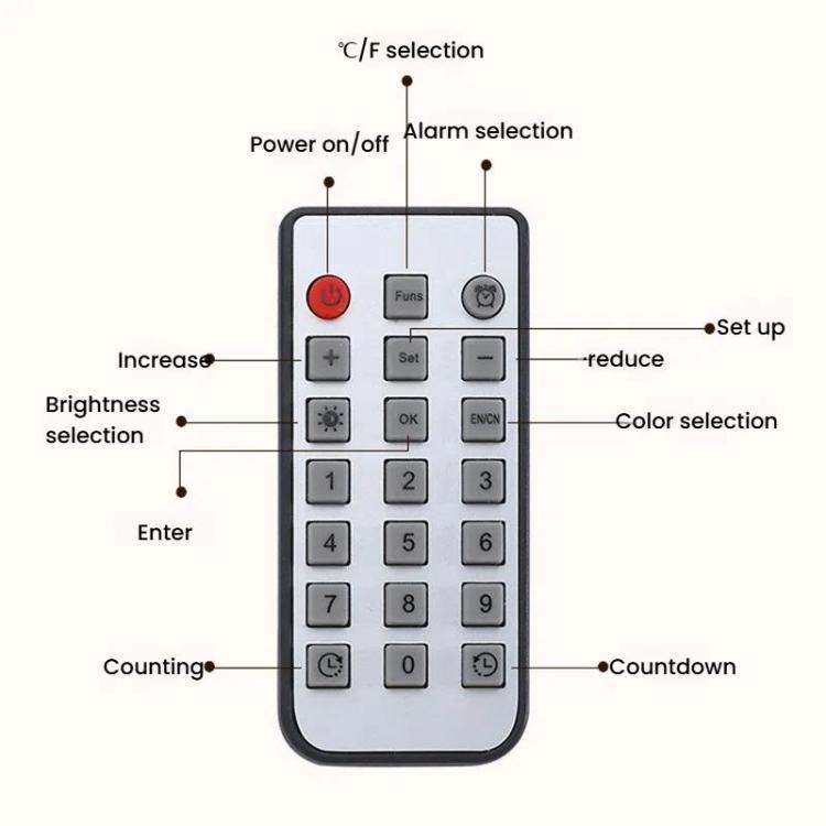 11.6-Inch White Light Wall Clock With Remote Control Multi-Functional Alarm Clock White+Cloth by bashfashion