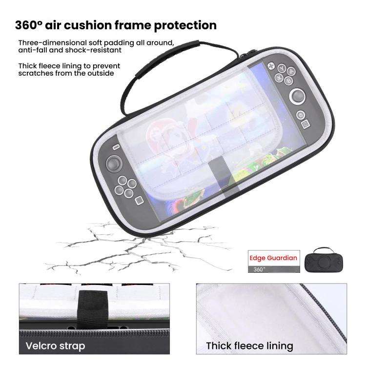 For Nintendo Switch 2 Storage Bag Portable O-Pattern Handbag(Fabric Gray) by bashfashion