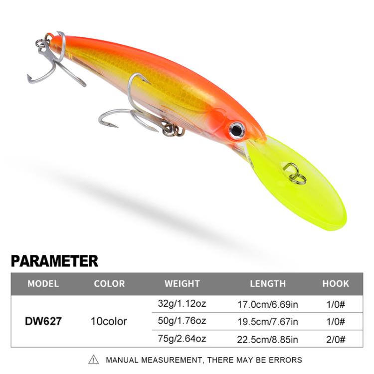 PROBEROS DW627 Long-Distance Casting Large Minnow Lure Fishing Bionic Bait, Style: C(17cm/32g) by PROBEROS