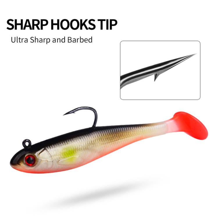 PROBEROS DW6092N6B 5pcs / Set T-Tail Lua False Bait Single Hook Full Swimming Submerged Imitation Soft Lure by PROBEROS