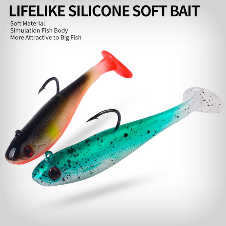 PROBEROS DW6092N6B 5pcs / Set T-Tail Lua False Bait Single Hook Full Swimming Submerged Imitation Soft Lure by PROBEROS