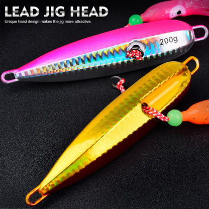 40G PROBEROS LF159 Luminous Bearded Squid Hook Slow Cranking Road Runner Iron Plate Bionic False Bait(C) by PROBEROS
