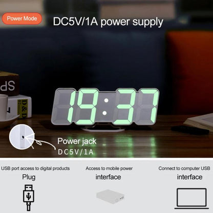 RGB Color Changing 3D Digital Clock With Voice Control, Adjustable Brightness, Temperature Display & Remote, Spec: Ordinary White by bashfashion