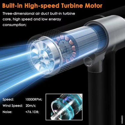 T-Shaped Hair Dryer with Smart Inverter Technology High-Power Blow Dryer for Home & Salon Use US Plug With 3 Nozzles(Gray) by bashfashion