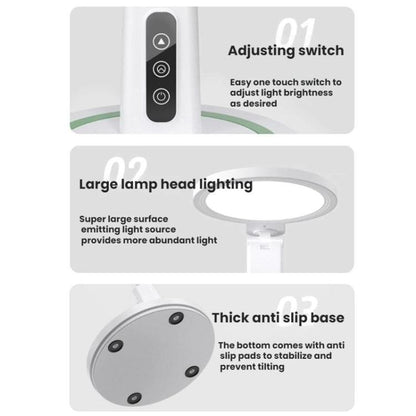 LED Desk Lamp Children Study Reading Eye-Protecting Bedside Light, Specification: Dual-use With Clock Display by bashfashion