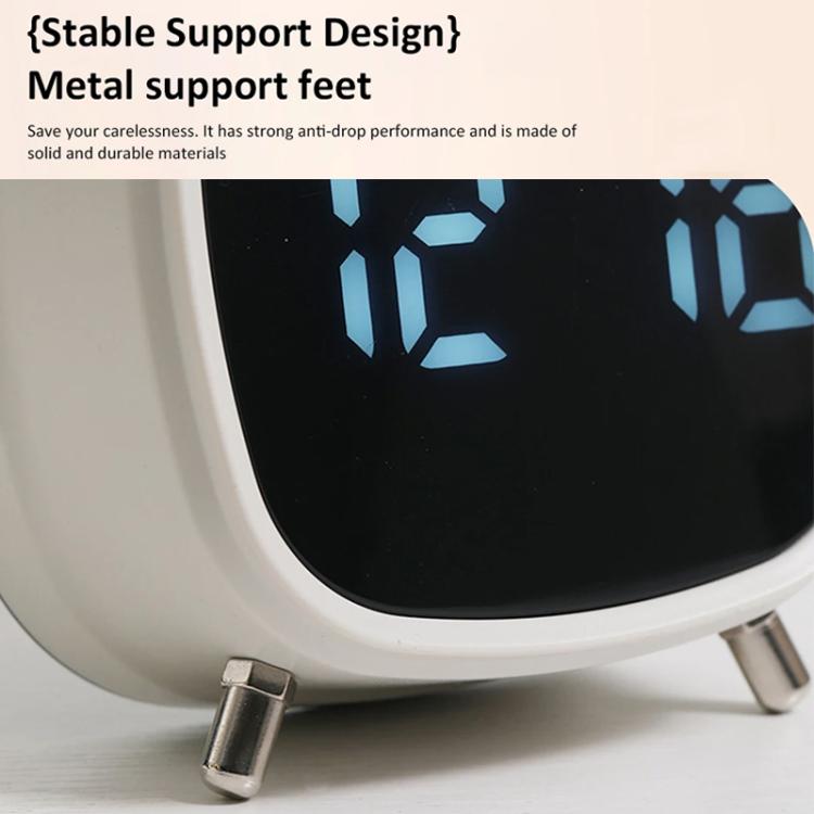 Loud Metal Powerful Ringing Clock LED Multifunction Clock, Color: Black Shell Green Light by bashfashion