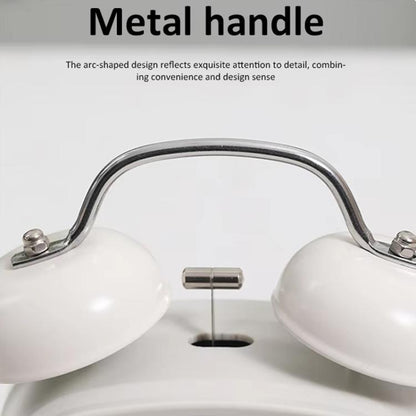 Loud Metal Powerful Ringing Clock LED Multifunction Clock, Color: Black Shell White Light by bashfashion